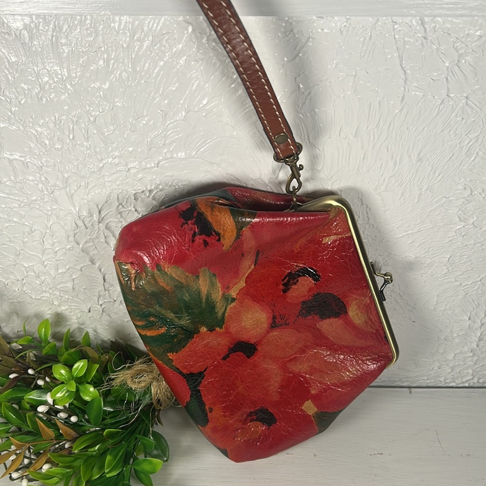 Patricia Nash Floral Wristlet Clutch KISS Lock Leather Purse Patricia Nash - Picture 16 of 16